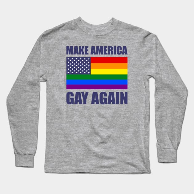 Rainbow LGBTQ American Pride Diversity Flag Long Sleeve T-Shirt by redhomestead